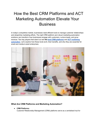 how the best crm platforms and act marketing