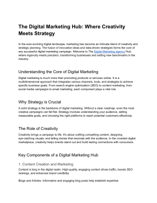 The Digital Marketing Hub_ Where Creativity Meets Strategy