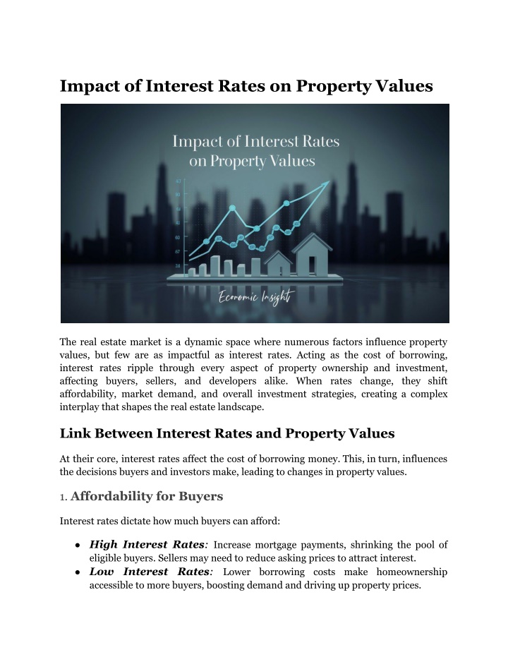 impact of interest rates on property values