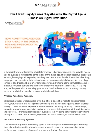 How Advertising Agencies Stay Ahead In The Digital Age A Glimpse On Digital Revolution