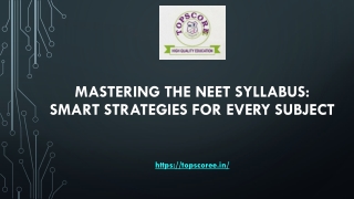 Mastering the NEET Syllabus Smart Strategies for Every Subject