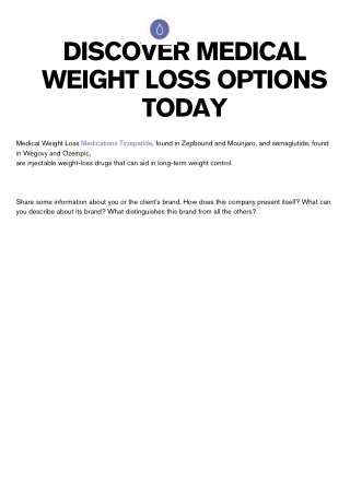 Discover Medical Weight Loss Options Today