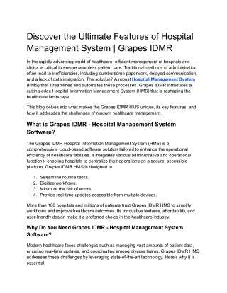 discover the ultimate features of hospital