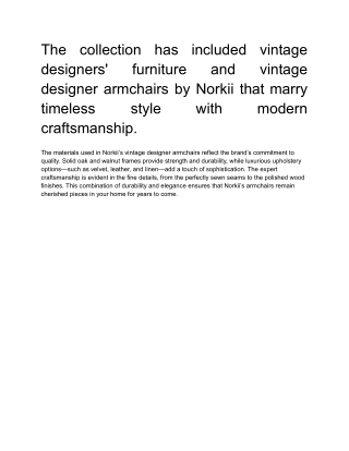 vintage designers' furniture and vintage designer armchairs by Norkii