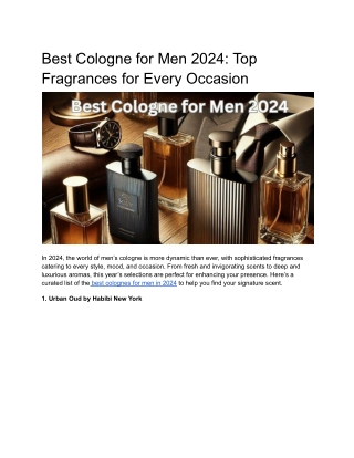 Best Cologne for Men 2024_ Top Fragrances for Every Occasion
