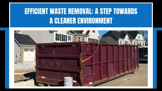 efficient waste removal a step towards a cleaner