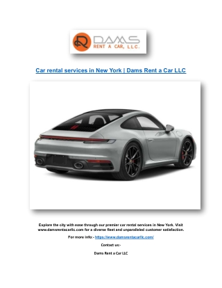 Car rental services in New York | damsrentacarllc.com