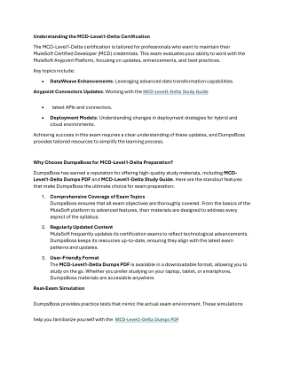 understanding the mcd level1 delta certification