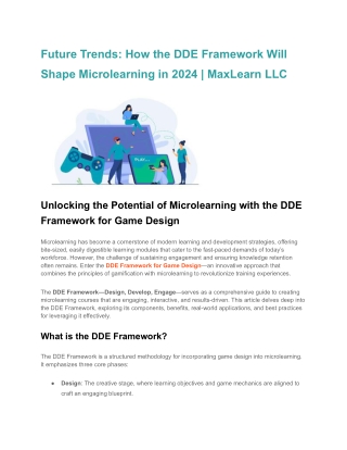 future trends how the dde framework will
