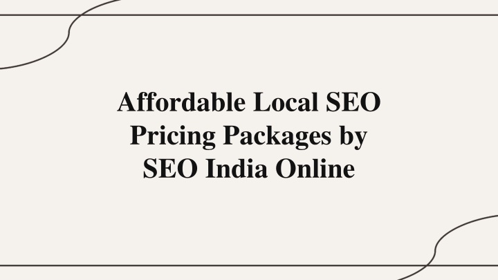 affordable local seo pricing packages