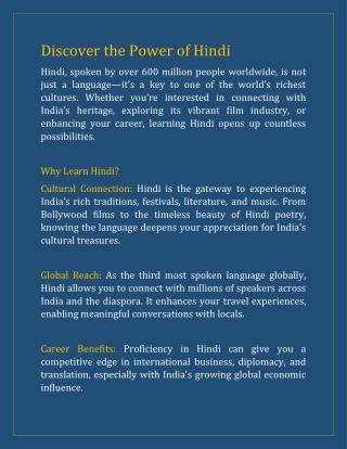 Discover the Power of Hindi- Dr. Sonia Sharma Academy