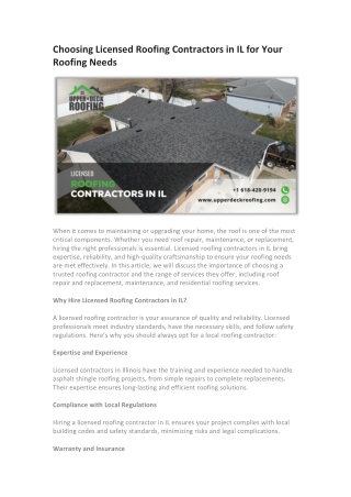 choosing licensed roofing contractors