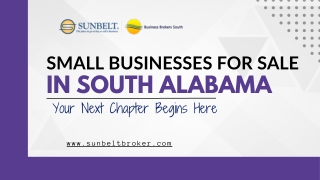 Small Businesses for sale in south Alabama: Your Next Chapter Begins Here