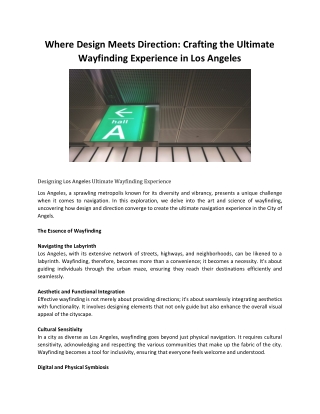 Where Design Meets Direction Crafting the Ultimate Wayfinding Experience in Los Angeles