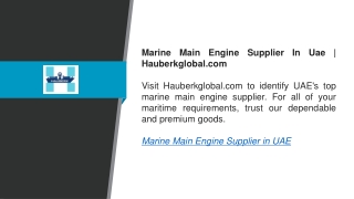 marine main engine supplier in uae hauberkglobal