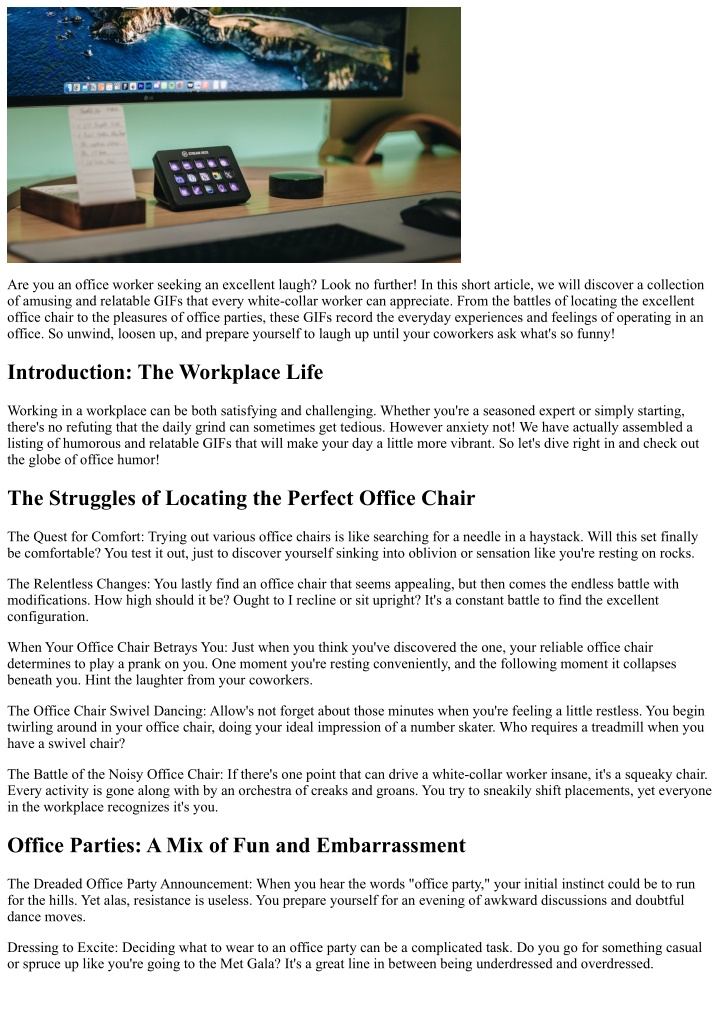 are you an office worker seeking an excellent