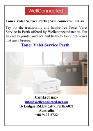 Toner Valet Service Perth  Wellconnected.net.au