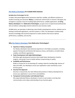 HIre node js developer