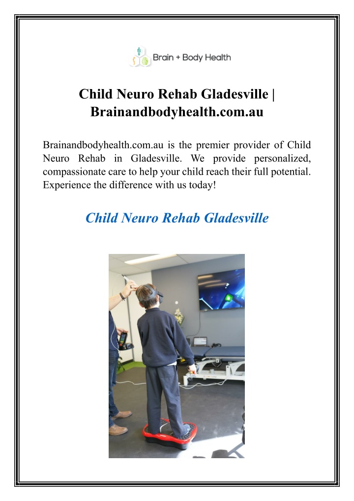 child neuro rehab gladesville brainandbodyhealth