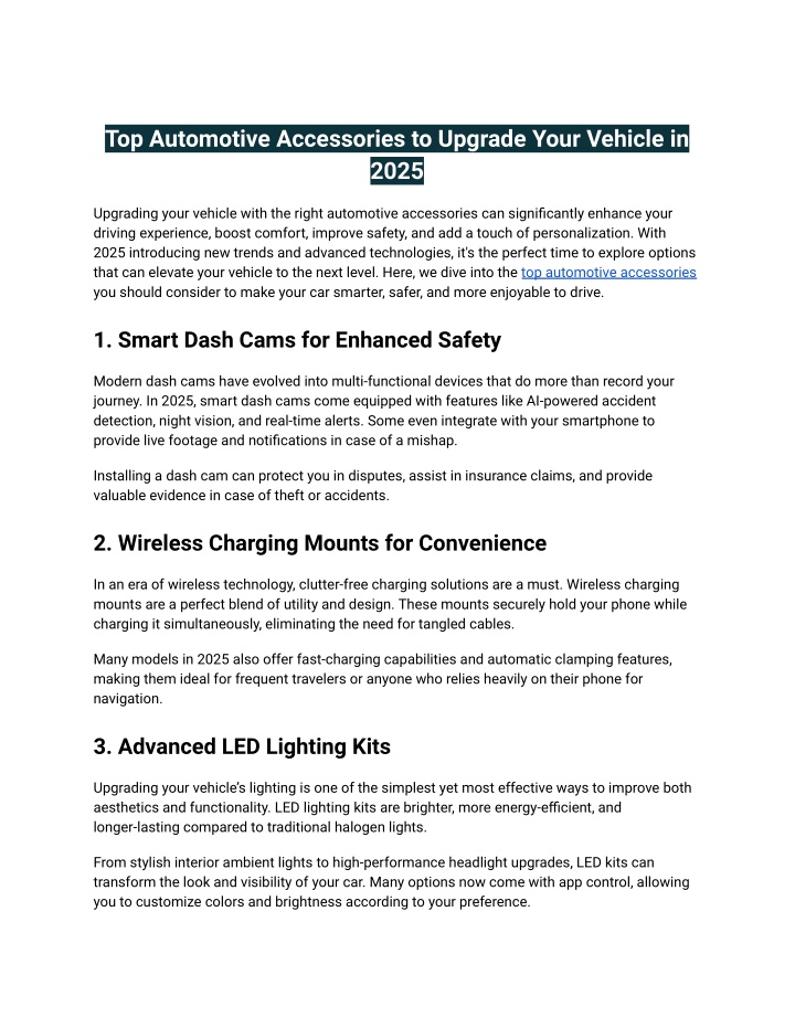 top automotive accessories to upgrade your