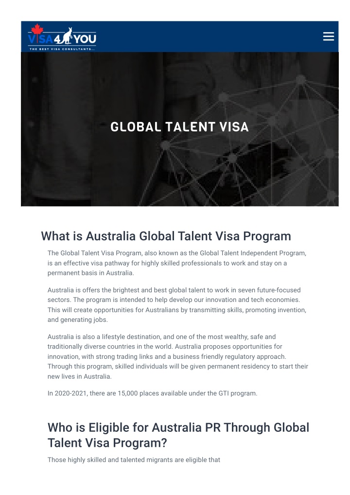 global talent visa