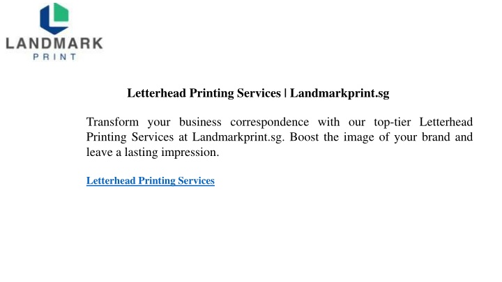 letterhead printing services landmarkprint sg