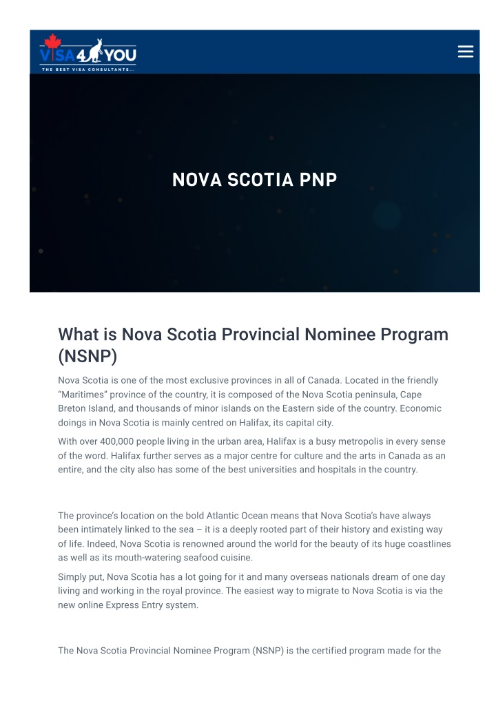 nova scotia pnp