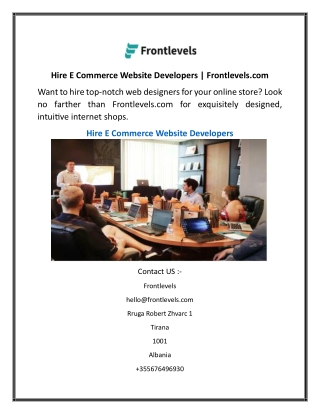 Hire E Commerce Website Developers  Frontlevels.com