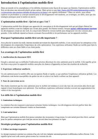 introduction l optimisation mobile first