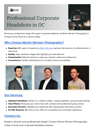 Professional Corporate Headshots in OC