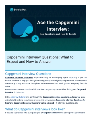 Capgemini Interview Questions By ScholarHat