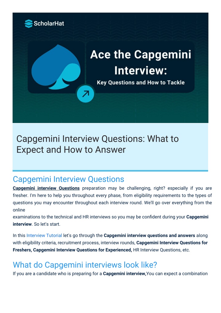 capgemini interview questions what to expect