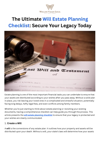 The Ultimate Estate Planning Checklist Secure Your Legacy Today