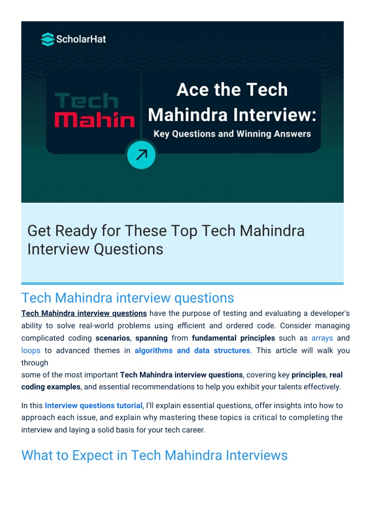 get ready for these top tech mahindra interview