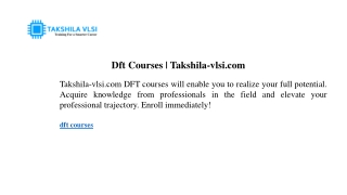 dft courses takshila vlsi com