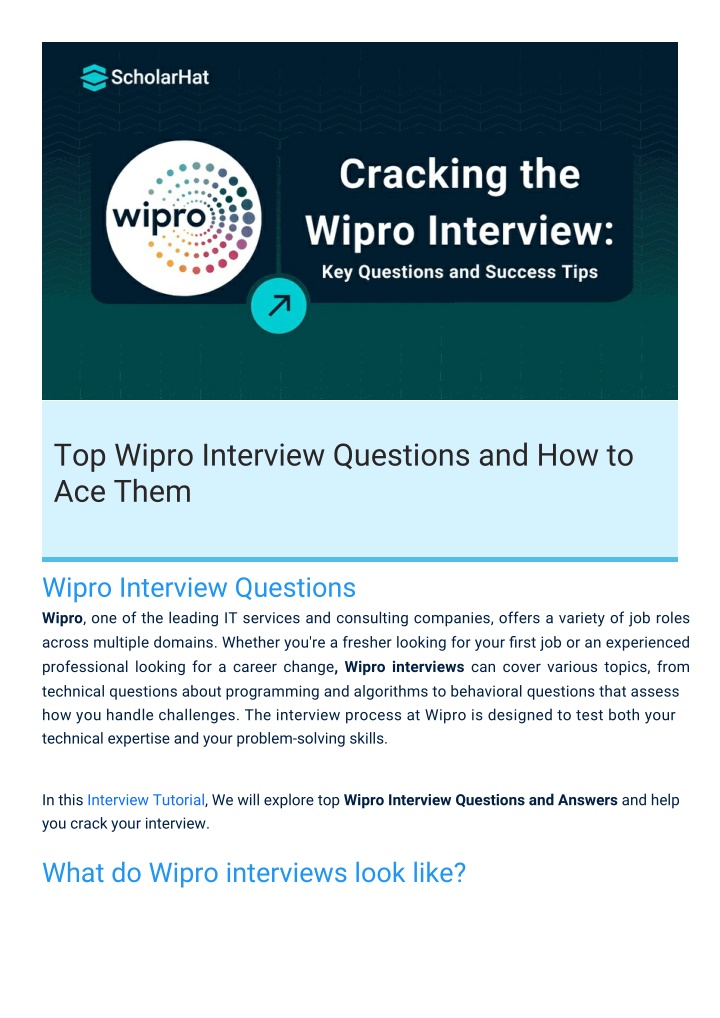 top wipro interview questions and how to ace them