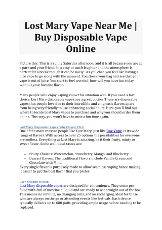 Lost Mary Vape Near Me Buy Disposable Vape Online