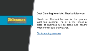 duct cleaning near me theductibles com check