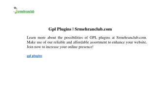 Gpl Plugins  Srmehranclub.com