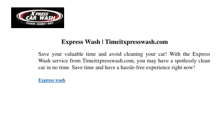 express wash timeitxpresswash com