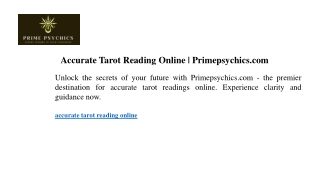 Accurate Tarot Reading Online  Primepsychics.com