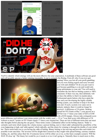 Nfl Betting - Football Betting System For Big Winners