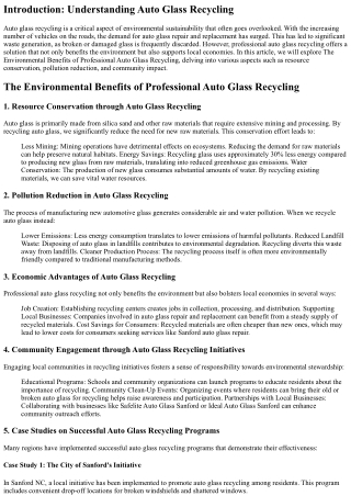 The Environmental Benefits of Professional Auto Glass Recycling