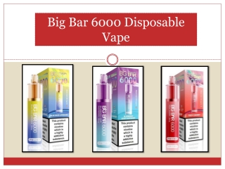 Big Bar 6000 Disposable Vape (vape Karlo)