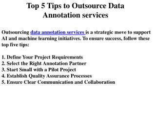 Top 5 Tips to Outsource Data Annotation services