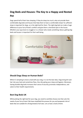 Dog Beds and Houses The Key to a Happy And Rested Pet.docx