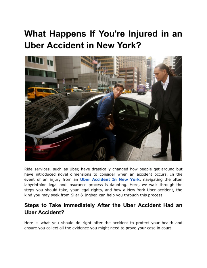 what happens if you re injured in an uber