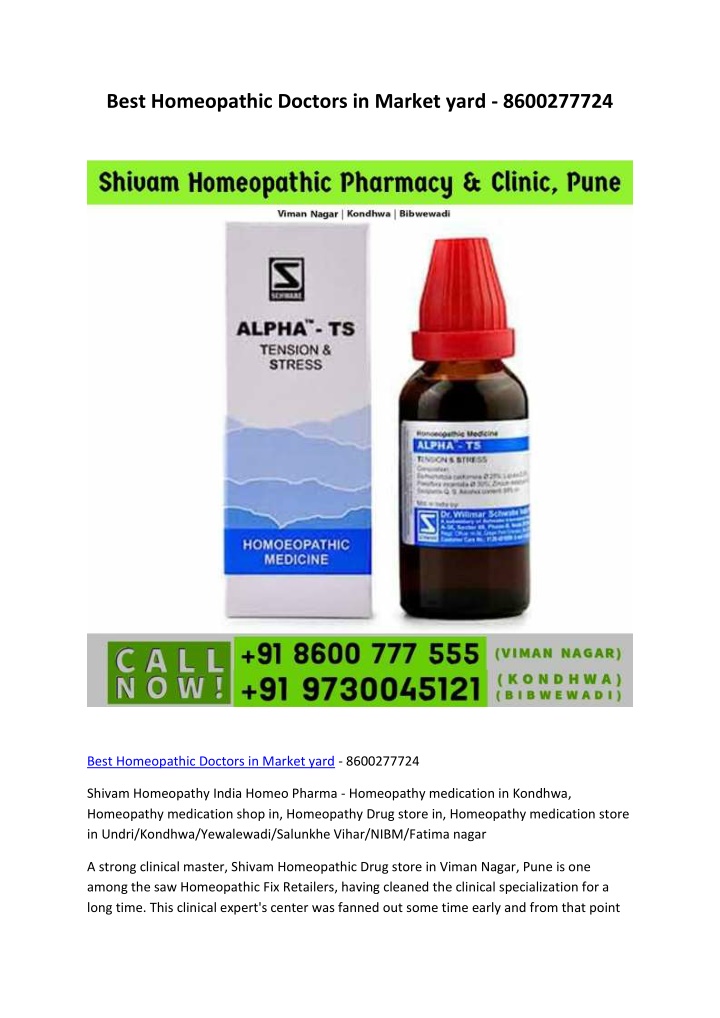 best homeopathic doctors in market yard 8600277724