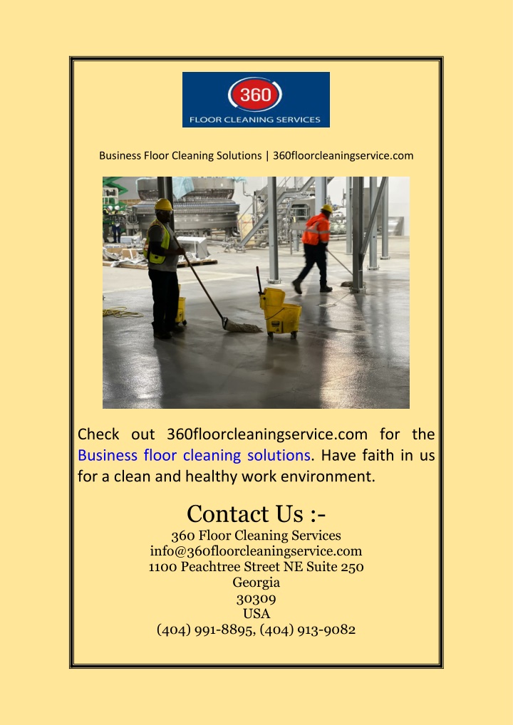 business floor cleaning solutions