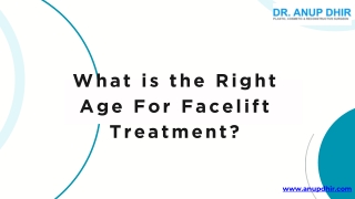 What is the Right Age For Facelift Treatment- Dr. Anup Dhir